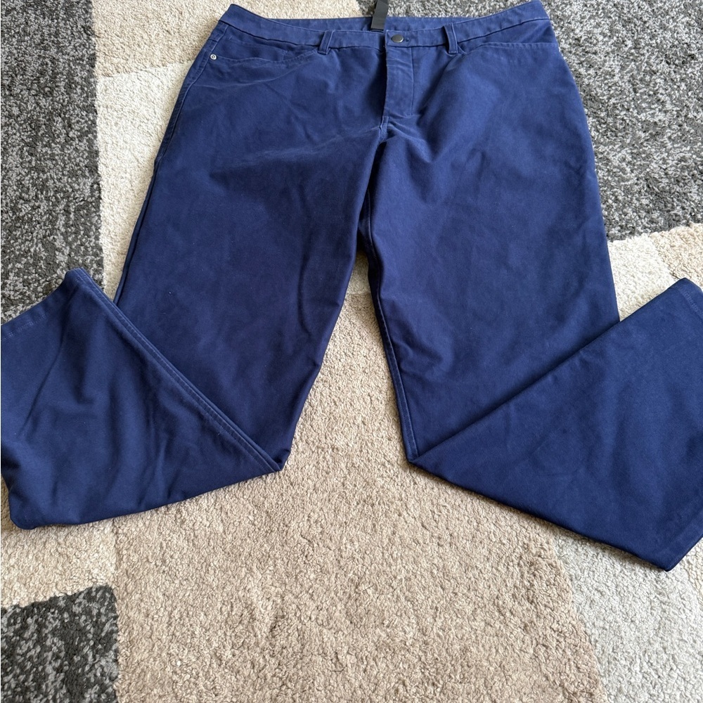 Lululemon Mens ABC Classic-Fit 5 Pocket Blue Ultilitech Pants (Night Sea- 38